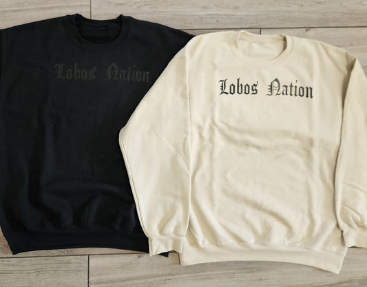 Black on Black Lobos Crew Neck